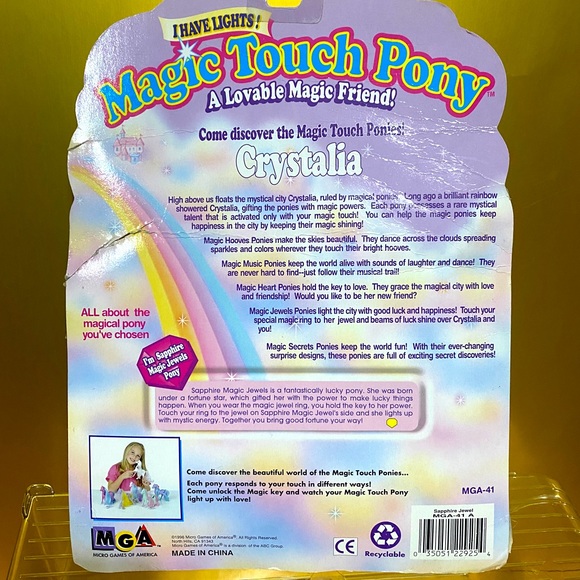MAGIC TOUCH PONY VTG 1996 JEWELS PONY SAPPHIRE JEWELS LIGHT UP & BLINK WORKS! - Picture 12 of 15